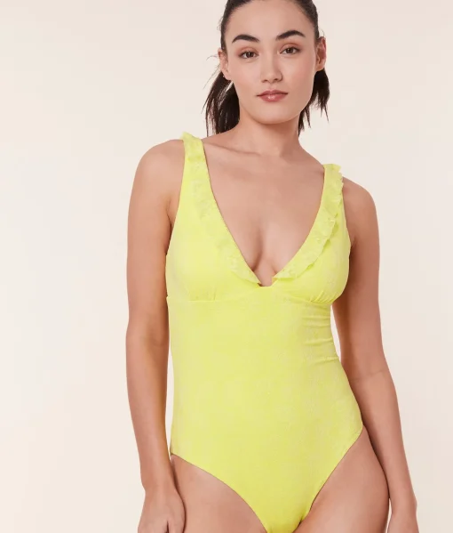 The Nemale One Piece - Floral Lace - Limeade - Classic