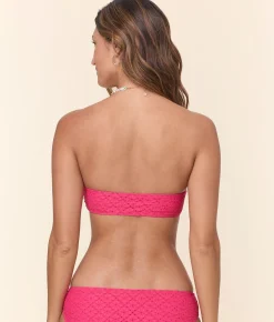 The Pana Bikini Top - Eyelet - Begonia