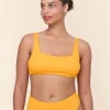 The Rye Bikini Top - Wide Rib - Tangerine