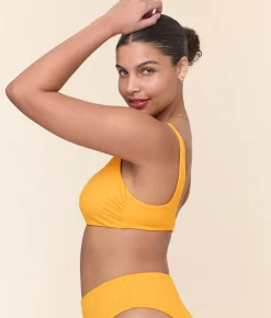 The Rye Bikini Top - Wide Rib - Tangerine