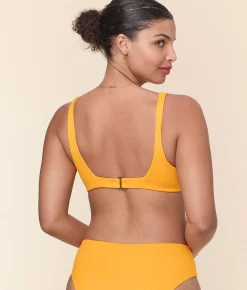 The Rye Bikini Top - Wide Rib - Tangerine