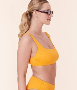 The Rye Bikini Top - Wide Rib - Tangerine