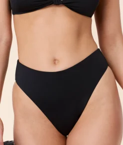 The 90s High Waist Bikini Bottom - Eco Nylon - Black