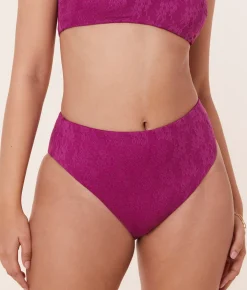 The 90s High Waist Bikini Bottom - Floral Lace - Aurora