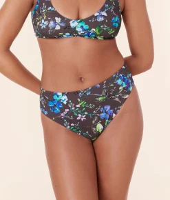 The 90s High Waist Bikini Bottom - Eco Nylon - Wildflowers