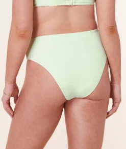 The 90s High Waist Bikini Bottom - Eco Nylon - Pistachio