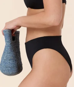 The 90s High Waist Bikini Bottom - Eco Nylon - Black