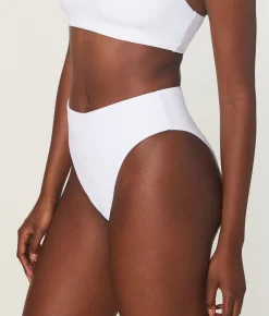 The 90s High Waist Bikini Bottom - Eco Nylon - White