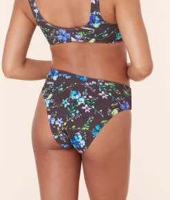 The 90s High Waist Bikini Bottom - Eco Nylon - Wildflowers