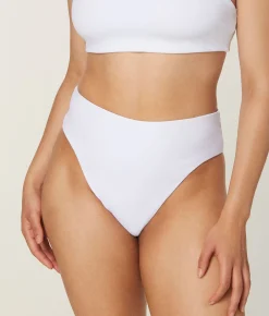 The 90s High Waist Bikini Bottom - Eco Nylon - White