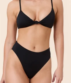 The 90s High Waist Bikini Bottom - Eco Nylon - Black