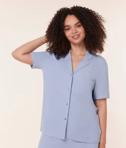 The Short Sleeve Button Up - Waffle - Lilac