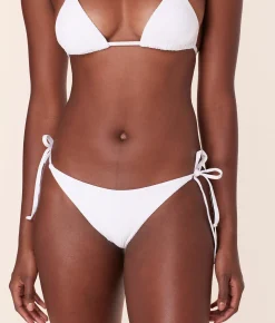 The String Bikini Bottom - Eco Ribbed - White