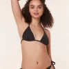 The String Bikini Top - Lurex Rib - Black
