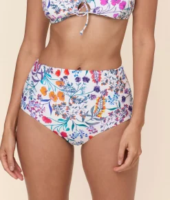 The Super High Waist Bikini Bottom - Eco Nylon - Botanical Floral