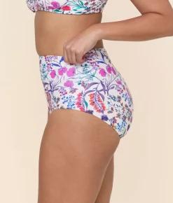 The Super High Waist Bikini Bottom - Eco Nylon - Botanical Floral