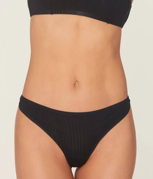 The Thong Panty - Cloud - Black