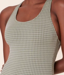 The Tulum One Piece - Houndstooth - Seagrass - Classic
