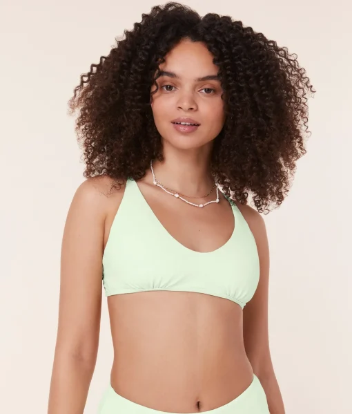 The Valencia Bikini Top - Eco Nylon - Pistachio