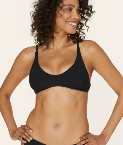 The Valencia Bikini Top - Ribbed - Black