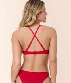 The Valencia Bikini Top - Flat - Cherry Red