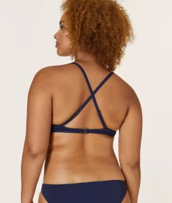 The Valencia Bikini Top - Flat - Navy