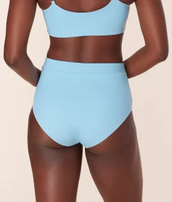 The Wide Band High Waist Bikini Bottom - Eco Nylon - Hydrangea