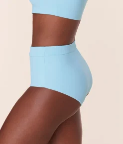 The Wide Band High Waist Bikini Bottom - Eco Nylon - Hydrangea
