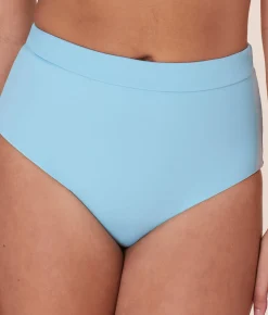 The Wide Band High Waist Bikini Bottom - Eco Nylon - Hydrangea