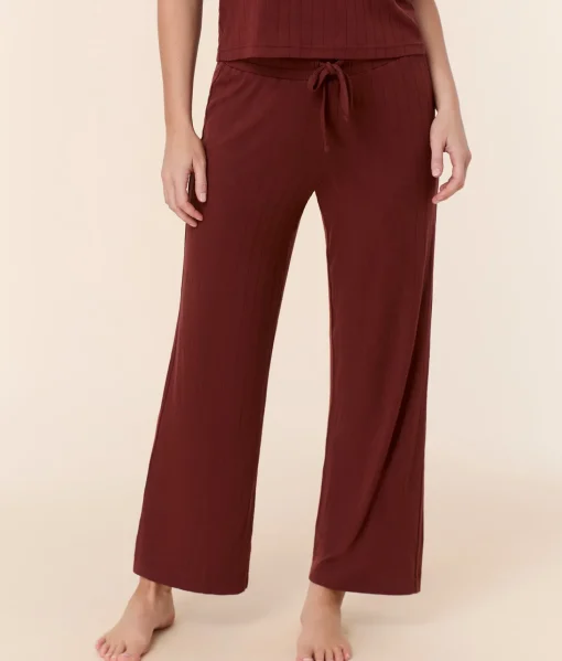 The Wide Leg Pant - Wide Rib - Mahogany