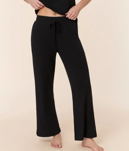 The Wide Leg Pant - Wide Rib - Black