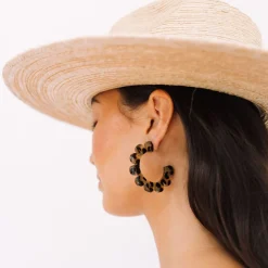 Tortoise Flower Outline Hoops - Sunshine Tienda